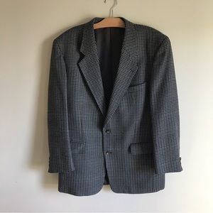 Vintage Daks London Pure Virgin Wool Blazer Suit Jacket Tweed Mens Size 44T